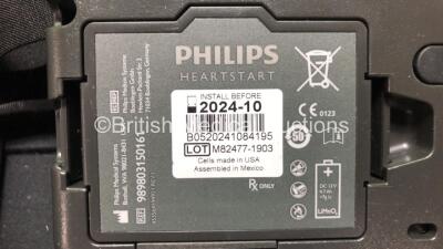 2 x Philips HeartStart FR3 Defibrillators in Cases with 2 x Batteries * Install Before 2024 - 2021 * (Both Power Up) * SN C15H 00319 - C18G 01315* - 5