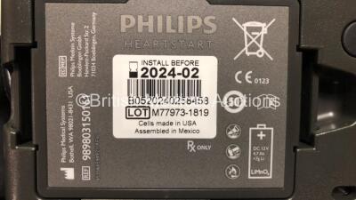 2 x Philips HeartStart FR3 Defibrillators in Cases with 2 x Batteries * Install Before 2024 - 2024 * (Both Power Up) * SN C18G 01359 - C18G 00066* - 3