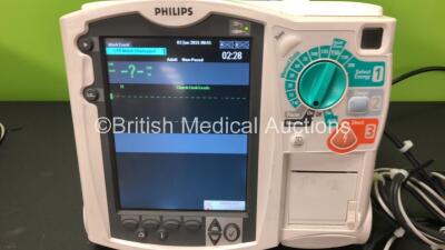 2 x Philips Heartstart MRx Defibrillators Including 2 x Pacer, 2 x ECG, 1 x BP, 1 x SpO2 and 2 x Printer Options with 2 x Philips M3538 Modules, 2 x Paddle Leads and 1 x ECG Lead *Mfd Both 2008* (Both Power Up) *US00326440 - US00322671* - 4