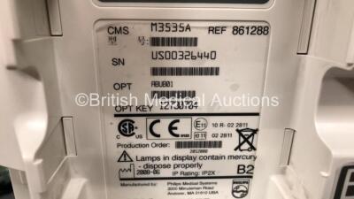 2 x Philips Heartstart MRx Defibrillators Including 2 x Pacer, 2 x ECG, 1 x BP, 1 x SpO2 and 2 x Printer Options with 2 x Philips M3538 Modules, 2 x Paddle Leads and 1 x ECG Lead *Mfd Both 2008* (Both Power Up) *US00326440 - US00322671* - 7