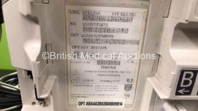 2 x Philips Heartstart MRx Defibrillators Including 2 x Pacer, 2 x ECG, 1 x BP, 1 x SpO2 and 2 x Printer Options with 2 x Philips M3538 Modules, 2 x Paddle Leads and 1 x ECG Lead *Mfd Both 2008* (Both Power Up) *US00326440 - US00322671* - 9