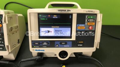 1 x Physio Control Lifepak 20 Defibrillator / Monitor Including ECG, Pacer and Printer Options with 1 x Paddle Lead and 1 x 3 Lead ECG Lead (Powers Up) 1 x Medtronic Lifepak 20e Defibrillator / Monitor Including ECG, Pacer and Printer Options with 1 x Pad - 2