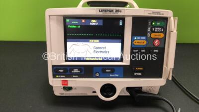 Physio Control Lifepak 20e Defibrillator / Monitor Including ECG and Printer Options with 1 x Paddle Lead and 1 x Defibrillation Pad *Exp 06-2022* (Powers Up) - 2