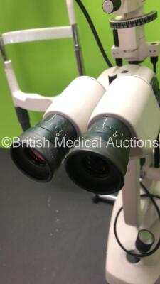 Unknown Make of Slit Lamp with 2 x Eyepieces and Chin Rest (Unable to Power Test Due to No Power Supply -Damage to Chin Rest - See Pictures) - 2