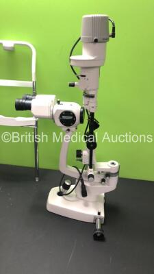 Unknown Make of Slit Lamp with 2 x Eyepieces and Chin Rest (Unable to Power Test Due to No Power Supply -Damage to Chin Rest - See Pictures) - 4
