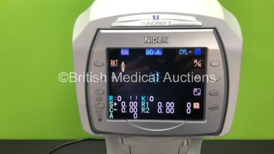 Nidek Tonoref II Auto Ref/Kerato/Tonometer *Mfd - 2012* with Printer Option (Powers Up, Missing Headrest Rubber - See Photo) - 2