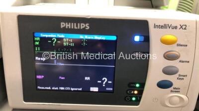 2 x Philips IntelliVue MP30 Anaesthesia Patient Monitors *Mfds - 2009 and 2010* with 2 x Philips M3012A Multiparameter Modules with Press and Temp Options *Mfds - 2008 and 2009* and 2 x Philips IntelliVue X2 Patient Monitors with Press, Temp, NBP, SPO2 an - 7