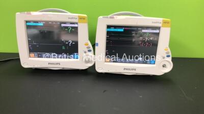 2 x Philips IntelliVue MP30 Patient Monitors *Mfds - 2011 and 2012* with 2 x Philips M3012A Multiparameter Modules with Press and Temp Options *Mfds - 2009 and 2008* and 2 x Philips IntelliVue X2 Patient Monitors with Press, Temp, NBP, SPO2 and ECG Resp O