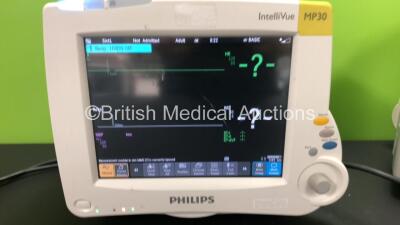 2 x Philips IntelliVue MP30 Patient Monitors *Mfds - 2011 and 2012* with 2 x Philips M3012A Multiparameter Modules with Press and Temp Options *Mfds - 2009 and 2008* and 2 x Philips IntelliVue X2 Patient Monitors with Press, Temp, NBP, SPO2 and ECG Resp O - 7