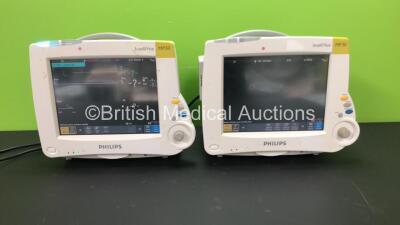 2 x Philips IntelliVue MP30 Patient Monitors *Mfds - 2007 and 2008* with 2 x Philips M3012A Multiparameter Modules with Press and Temp Options *Mfds - 2008 and 2009* and 2 x Philips IntelliVue X2 Patient Monitors with Press, Temp, NBP, SPO2 and ECG Resp O