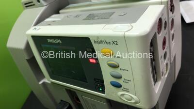 2 x Philips IntelliVue MP30 Patient Monitors *Mfds - 2007 and 2008* with 2 x Philips M3012A Multiparameter Modules with Press and Temp Options *Mfds - 2008 and 2009* and 2 x Philips IntelliVue X2 Patient Monitors with Press, Temp, NBP, SPO2 and ECG Resp O - 4