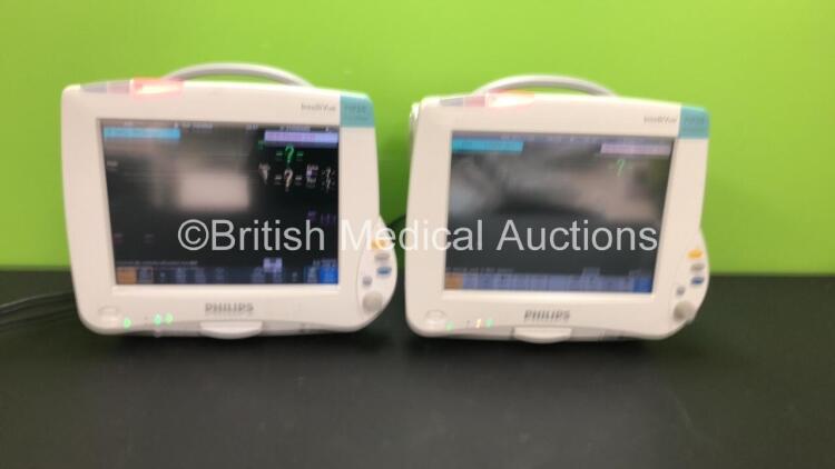 2 x Philips IntelliVue MP50 Anaesthesia Patient Monitors *Mfds - 2009 and 2012* with 2 x Philips M3012A Multiparameter Modules with Press and Temp Options *Mfds - 2008 and 2009* and 2 x Philips IntelliVue X2 Patient Monitors with Press, Temp, NBP, SPO2 an
