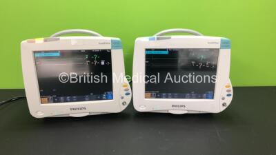 2 x Philips IntelliVue MP50 Anaesthesia Patient Monitors *Mfds - 2009 and 2010* with 2 x Philips M3012A Multiparameter Modules with Press and Temp Options *Mfds - 2008 and 2009* and 2 x Philips IntelliVue X2 Patient Monitors with Press, Temp, NBP, SPO2 an