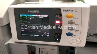 2 x Philips IntelliVue MP30 Anaesthesia Patient Monitors *Mfds - 2012 and 2010* with 2 x Philips M3012A Multiparameter Modules with Press and Temp Options *Mfds - 2018 and 2009* and 2 x Philips IntelliVue X2 Patient Monitors with Press, Temp, NBP, SPO2 an - 7