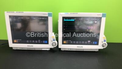 2 x Philips IntelliVue MP70 Anaesthesia Patient Monitors *Mfds - 2009* with 2 x Philips M3012A Multiparameter Modules with Press and Temp Options *Mfds - 2008 and 2009* and 2 x Philips IntelliVue X2 Patient Monitors with Press, Temp, NBP, SPO2 and ECG Res