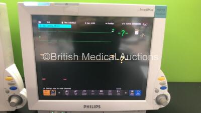 2 x Philips IntelliVue MP70 Anaesthesia Patient Monitors *Mfds - 2009* with 2 x Philips M3012A Multiparameter Modules with Press and Temp Options *Mfds - 2012 and 2008* and 2 x Philips IntelliVue X2 Patient Monitors with Press, Temp, NBP, SPO2 and ECG Res - 2