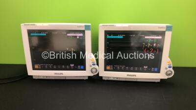 2 x Philips IntelliVue MP70 Anaesthesia Patient Monitors *Mfds - 2009 and 2010* with 2 x Philips M3014A Opt : C07 Multiparameter Modules with Press, Temp and CO2 Options *Mfds - 2011 and 2009* and 2 x Philips IntelliVue X2 Patient Monitors with Press, Tem