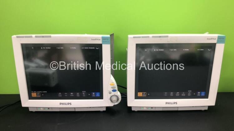 2 x Philips IntelliVue MP70 Anaesthesia Patient Monitors *Mfds - 2009 and 2009* (Both Power Up) with 2 x Philips M3014A Opt : C07 Multiparameter Modules with Press, Temp and CO2 Options *Mfds - 2006 and 2008* and 2 x Philips IntelliVue X2 Patient Monitors