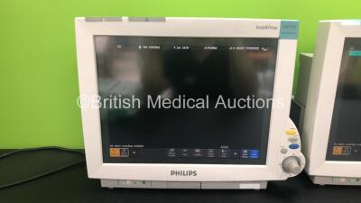 2 x Philips IntelliVue MP70 Anaesthesia Patient Monitors *Mfds - 2009 and 2009* (Both Power Up) with 2 x Philips M3014A Opt : C07 Multiparameter Modules with Press, Temp and CO2 Options *Mfds - 2006 and 2008* and 2 x Philips IntelliVue X2 Patient Monitors - 11