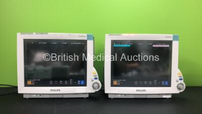 2 x Philips IntelliVue MP70 Anaesthesia Patient Monitors *Mfds - 2009 and 2009* (Both Power Up) with 2 x Philips M3014A Opt : C07 Multiparameter Modules with Press, Temp and CO2 Options *Mfds -2008 and 2010 * and 2 x Philips IntelliVue X2 Patient Monitors