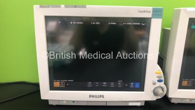 2 x Philips IntelliVue MP70 Anaesthesia Patient Monitors *Mfds - 2009 and 2009* (Both Power Up) with 2 x Philips M3014A Opt : C07 Multiparameter Modules with Press, Temp and CO2 Options *Mfds -2009* and 2 x Philips IntelliVue X2 Patient Monitors with Pres - 2