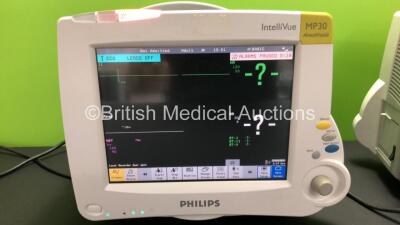 2 x Philips IntelliVue MP30 Anaesthesia Patient Monitors *Mfds - 2008 and 2009* with 2 x Philips M3012A Multiparameter Modules with Press and Temp Options *Mfds - 2008 and 2009* and 2 x Philips IntelliVue X2 Patient Monitors with Press, Temp, NBP, SPO2 an - 5