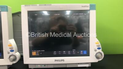 2 x Philips IntelliVue MP70 Anaesthesia Patient Monitors *Mfds -2009 and 2010 * (Both Power Up) with 2 x Philips M3014A Opt : C07 Multiparameter Modules with Press, Temp and CO2 Options *Mfds - 2012 and 2011* and 2 x Philips IntelliVue X2 Patient Monitors - 2