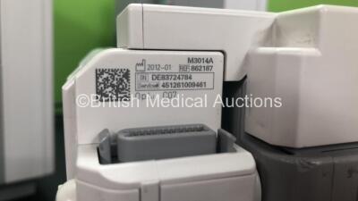 2 x Philips IntelliVue MP70 Anaesthesia Patient Monitors *Mfds -2009 and 2010 * (Both Power Up) with 2 x Philips M3014A Opt : C07 Multiparameter Modules with Press, Temp and CO2 Options *Mfds - 2012 and 2011* and 2 x Philips IntelliVue X2 Patient Monitors - 10