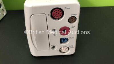 2 x Philips IntelliVue X2 Patient Monitors with Press, Temp, NBP, SPO2 and ECG Resp Options and 2 x Batteries *Mfds - 1 x 2010, 1 x Missing Label* (Both Power Up, 1 Missing Battery Cover and Damaged Casing - See Photos) - 3