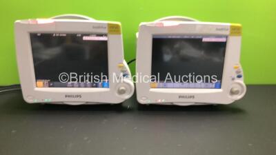 2 x Philips IntelliVue MP30 Anaesthesia Patient Monitors *Mfds - 2008 and 2009* with 2 x Philips M3012A Multiparameter Modules with Press and Temp Options *Mfds - 2009 and 2012* and 2 x Philips IntelliVue X2 Patient Monitors with Press, Temp, NBP, SPO2 an