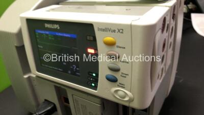 2 x Philips IntelliVue MP30 Anaesthesia Patient Monitors *Mfds - 2008 and 2009* with 2 x Philips M3012A Multiparameter Modules with Press and Temp Options *Mfds - 2009 and 2012* and 2 x Philips IntelliVue X2 Patient Monitors with Press, Temp, NBP, SPO2 an - 5