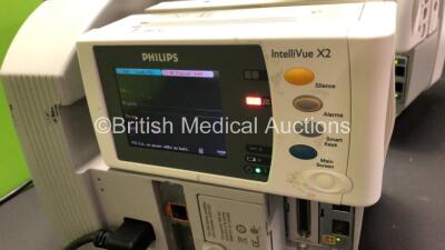 2 x Philips IntelliVue MP30 Anaesthesia Patient Monitors *Mfds - 2008 and 2009* with 2 x Philips M3012A Multiparameter Modules with Press and Temp Options *Mfds - 2009 and 2012* and 2 x Philips IntelliVue X2 Patient Monitors with Press, Temp, NBP, SPO2 an - 9