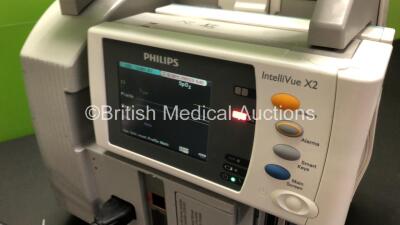 2 x Philips IntelliVue MP30 Anaesthesia Patient Monitors *Mfds - 2009 and 2010* with 2 x Philips M3012A Multiparameter Modules with Press and Temp Options *Mfds - 2010 and 2008* and 2 x Philips IntelliVue X2 Patient Monitors with Press, Temp, NBP, SPO2 an - 4