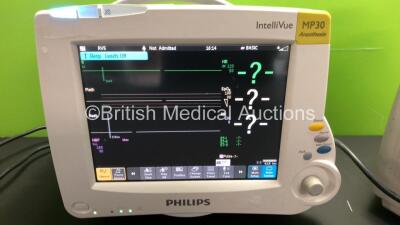 2 x Philips IntelliVue MP30 Anaesthesia Patient Monitors *Mfds - 2009 and 2010* with 2 x Philips M3012A Multiparameter Modules with Press and Temp Options *Mfds - 2010 and 2008* and 2 x Philips IntelliVue X2 Patient Monitors with Press, Temp, NBP, SPO2 an - 5