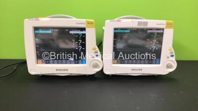 Job Lot Including 1 x Philips IntelliVue MP30 Anaesthesia Patient Monitor (Cracked Casing - See Photo), 1 x Philips IntelliVue MP30 Patient Monitor *Mfds - 2008 and 2011* with 2 x Philips M3012A Multiparameter Modules with Press and Temp Options *Mfds - 2