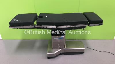 Steris Amsco 3085 SP Electric Operating Table with Cushions (Powers Up - Lower Ram Metal Trims Damaged - See Pictures) *S/N FS0073018* - 2