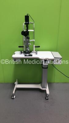 Haag Streit Bern BQ900 Slit Lamp with 2 x 12,5x Eyepieces on Motorized Table (Powers Up with Good Bulb) *S/N 03372* **Mfd 2002**