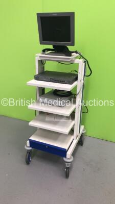 Stack Trolley with Sony Monitor and Zeiss MediLive Trio Camera Control Unit (Powers Up) *S/N 2001413* - 5