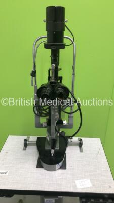 Haag Streit Bern Slit Lamp on Table with 1 x 10x Eyepiece (Unable to Power Up Due to No Lamp or Lamp Cap) - 3