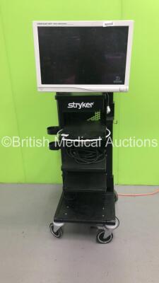 Stryker Stack Trolley with Stryker Vision Elect HDTV Surgical Viewing Monitor (Powers Up)