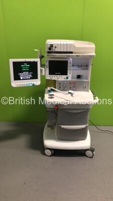 Datex-Ohmeda S/5 Avance Anaesthesia Machine Software Version 06.01 with Datex-Ohmeda Patient Monitor, Datex-Ohmeda Module Rack with E-CAiOV Gas Module with Spirometry Option and D-Fend Water Trap, E-INTPSM Module, Bellows and Hoses (Powers Up) *S/N ANBP01