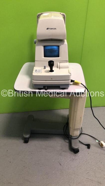 TopCon CT-80 Computerized Tonometer Version 2.10 on Motorized Table (Powers Up) *S/N 1570564* **Mfd 2004** *FOR EXPORT OUT OF THE UK ONLY*