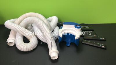 Mixed Lot Including 1 x Nippy 3+ External Battery, 4 x SM 201-6 Batteries, 3 x Bair Hugger Hoses, 1 x BP Hose and 1 x DeVilbiss Vacu Aide Suction Unit with 1 x Power Supply (Untested Due to Missing Power Port-See Photo)