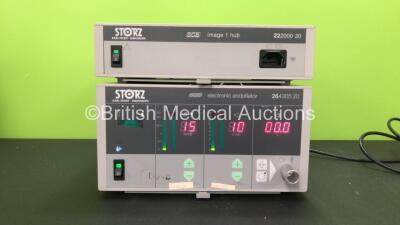 1 x Karl Storz 222000 20 SCB image 1 hub and 1 x Karl Storz 264305 20 SCB electronic endoflator Unit (Both Power Up) *MD635171P - VU33570*