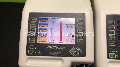 2 x B&D Electromedical Nippy Junior + Ventilator (Both Power Up) *SN 201113217 - 201113560* - 2