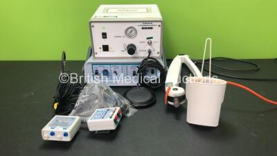 Mixed Lot Including 1 x EMS Swiss Lithoclast Unit with 1 x Footswitch, 1 x Magstim Neurosign 100 Unit with 2 x Stimulator Probes and 1 x Derungs HX 35 Surgical Light (All Power Up)