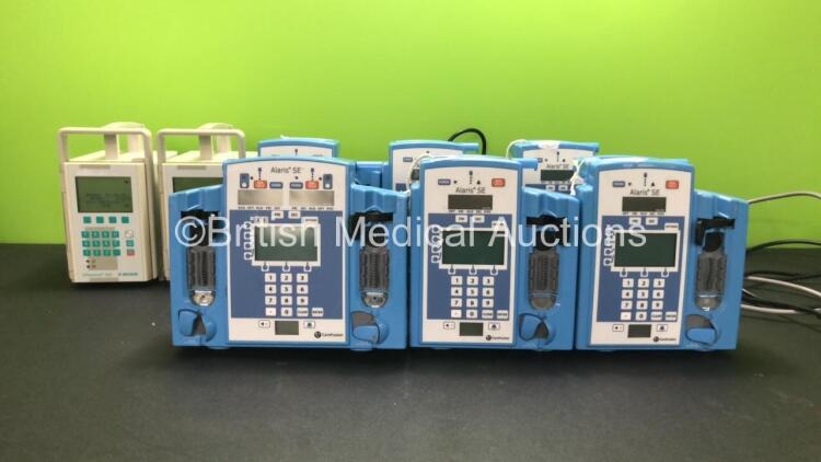 Job Lot of Infusion Pumps Including 2 x B Braun Infusomat fmS Infusion Pumps (Both Power Up) 6 x Alaris SE Infusion Pumps (All Power Up, 4 with Faults-See Photo)