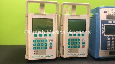 Job Lot of Infusion Pumps Including 2 x B Braun Infusomat fmS Infusion Pumps (Both Power Up) 6 x Alaris SE Infusion Pumps (All Power Up, 4 with Faults-See Photo) - 2