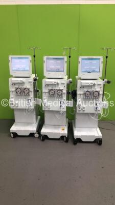 3 x B-Braun Dialog+ Dialysis Machines Software Version 8.2A - Running Hours 12122 / 31601/ 19361 (All Power Up) *S/N 38016 / 25687 / 38014*