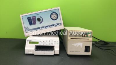 Mixed Lot Including 1 x Sony UP-25MD Color Video Printer, 1 Vacumix WD 500 Unit and 1 x Sony UP-850 Video Graphic Printer (All Power Up)